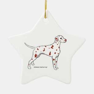 Dalmatian Star -- Liver-Spotted Ceramic Ornament