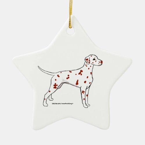 Dalmatian Star __ Liver_Spotted Ceramic Ornament