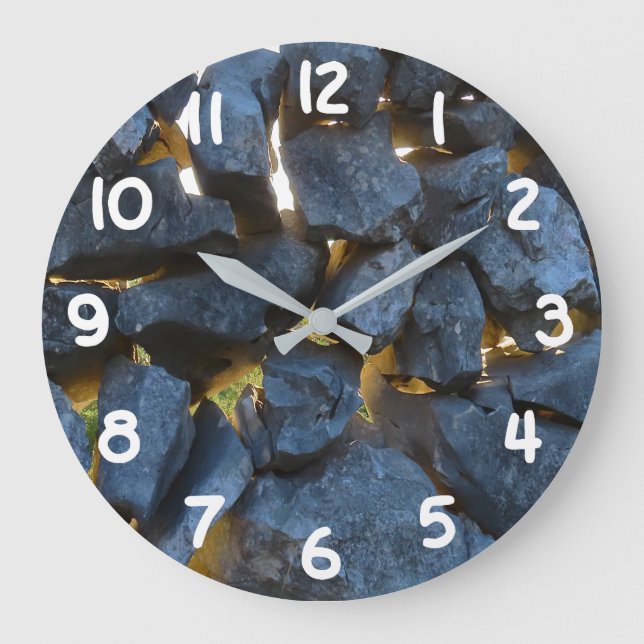 Dalmatian Stone Wall Texture Large Clock (Front)