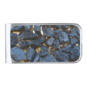 Dalmatian Stone Wall Texture Silver Finish Money Clip