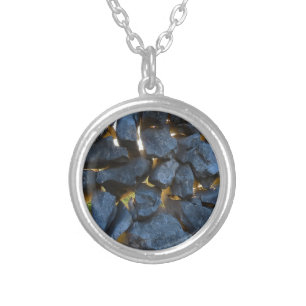 Dalmatian Stone Wall Texture Silver Plated Necklace