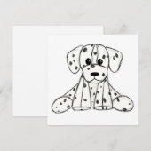 Dalmatian stuffed dog drawing outline simple black (Front/Back)