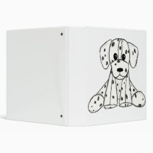 Dalmatian stuffed dog drawing outline simple black 3 ring binder