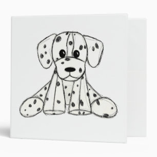 Dalmatian stuffed dog drawing outline simple black 3 ring binder