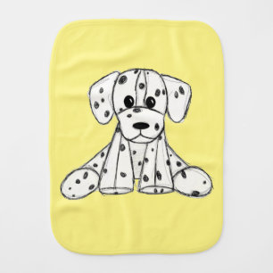 Dalmatian stuffed dog drawing outline simple black baby burp cloth