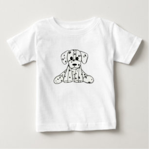 Dalmatian stuffed dog drawing outline simple black baby T-Shirt