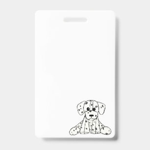Dalmatian stuffed dog drawing outline simple black badge