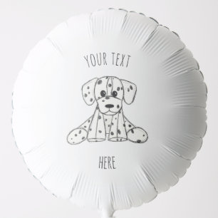 Dalmatian stuffed dog drawing outline simple black balloon