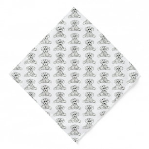 Dalmatian stuffed dog drawing outline simple black bandana
