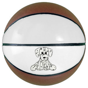 Dalmatian stuffed dog drawing outline simple black basketball
