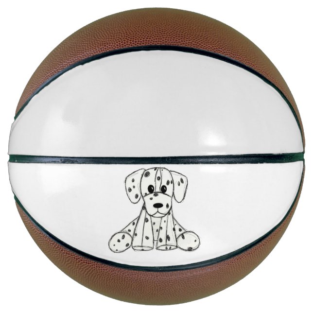 Dalmatian stuffed dog drawing outline simple black basketball (Front)