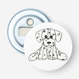 Dalmatian stuffed dog drawing outline simple black bottle opener