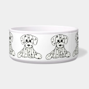 Dalmatian stuffed dog drawing outline simple black bowl