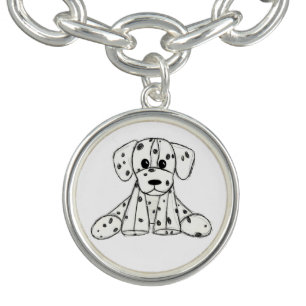 Dalmatian stuffed dog drawing outline simple black bracelet