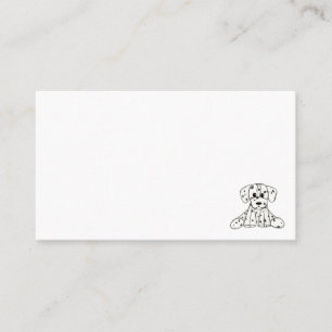 Dalmatian stuffed dog drawing outline simple black business card