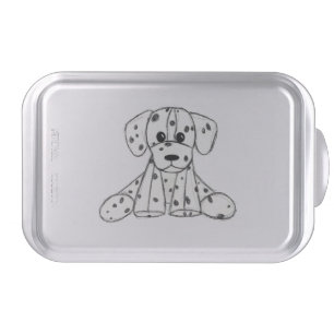Dalmatian stuffed dog drawing outline simple black cake pan