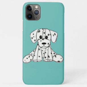 Dalmatian stuffed dog drawing outline simple black iPhone 11 pro max case