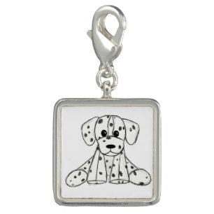 Dalmatian stuffed dog drawing outline simple black charm
