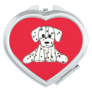 Dalmatian stuffed dog drawing outline simple black compact mirror
