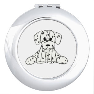 Dalmatian stuffed dog drawing outline simple black compact mirror