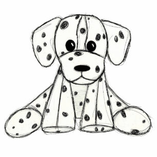 Dalmatian stuffed dog drawing outline simple black cutout