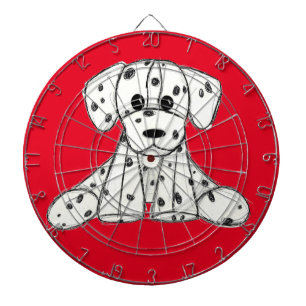 Dalmatian stuffed dog drawing outline simple black dart board