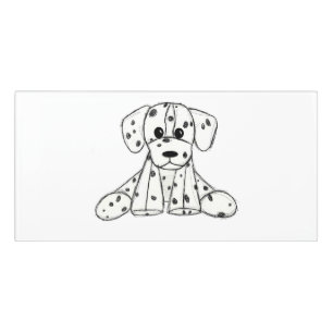 Dalmatian stuffed dog drawing outline simple black door sign