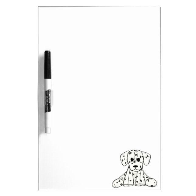 Dalmatian stuffed dog drawing outline simple black dry erase board (Front)