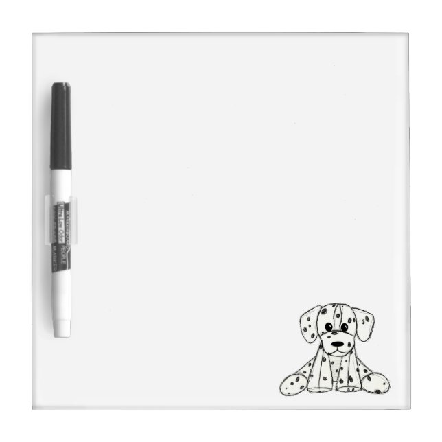Dalmatian stuffed dog drawing outline simple black dry erase board (Front)