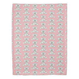 Dalmatian stuffed dog drawing outline simple black duvet cover