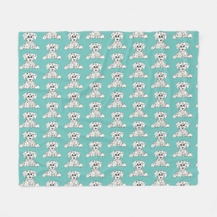 Dalmatian stuffed dog drawing outline simple black fleece blanket