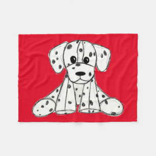 Dalmatian stuffed dog drawing outline simple black fleece blanket