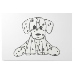 Dalmatian stuffed dog drawing outline simple black gallery wrap