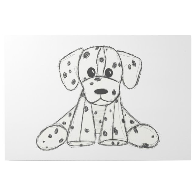 Dalmatian stuffed dog drawing outline simple black gallery wrap (Front)