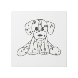 Dalmatian stuffed dog drawing outline simple black gallery wrap