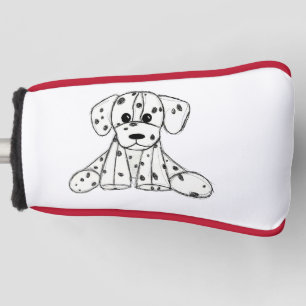 Dalmatian stuffed dog drawing outline simple black golf head cover