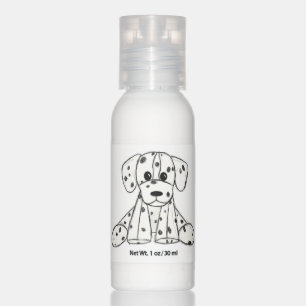 Dalmatian stuffed dog drawing outline simple black hand lotion