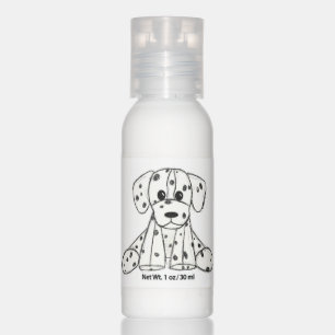 Dalmatian stuffed dog drawing outline simple black hand lotion