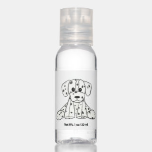 Dalmatian stuffed dog drawing outline simple black hand sanitizer