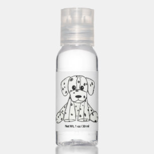 Dalmatian stuffed dog drawing outline simple black hand sanitizer