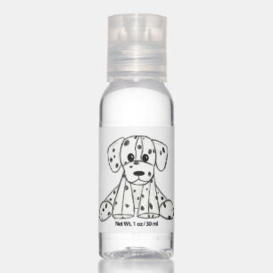 Dalmatian stuffed dog drawing outline simple black hand sanitizer
