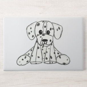 Dalmatian stuffed dog drawing outline simple black HP laptop skin