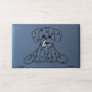 Dalmatian stuffed dog drawing outline simple black HP laptop skin