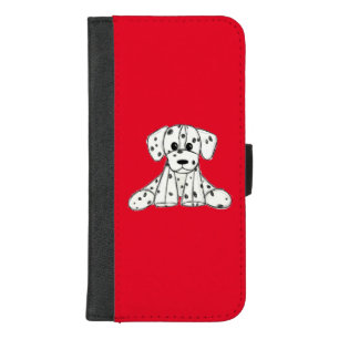 Dalmatian stuffed dog drawing outline simple black iPhone 8/7 plus wallet case