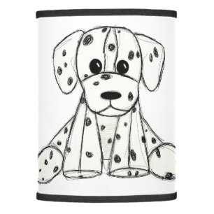 Dalmatian stuffed dog drawing outline simple black lamp shade