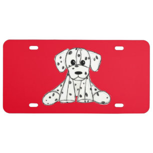 Dalmatian stuffed dog drawing outline simple black license plate
