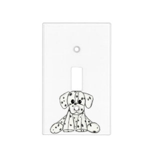 Dalmatian stuffed dog drawing outline simple black light switch cover