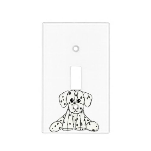 Dalmatian stuffed dog drawing outline simple black light switch cover