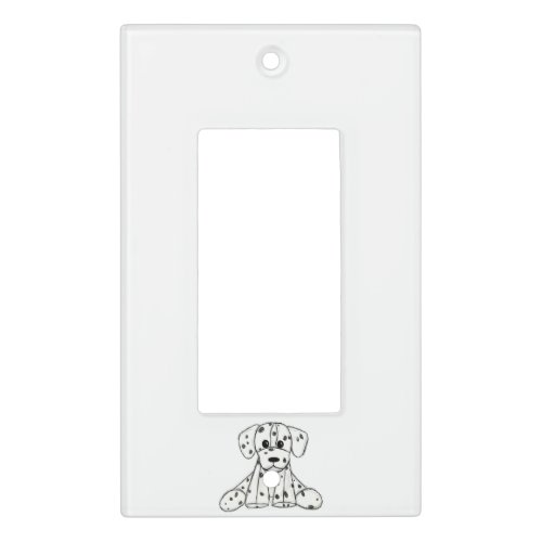 Dalmatian stuffed dog drawing outline simple black light switch cover