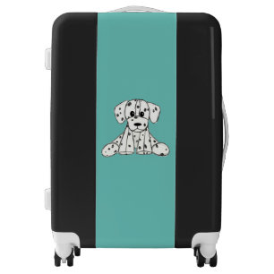 Dalmatian stuffed dog drawing outline simple black luggage